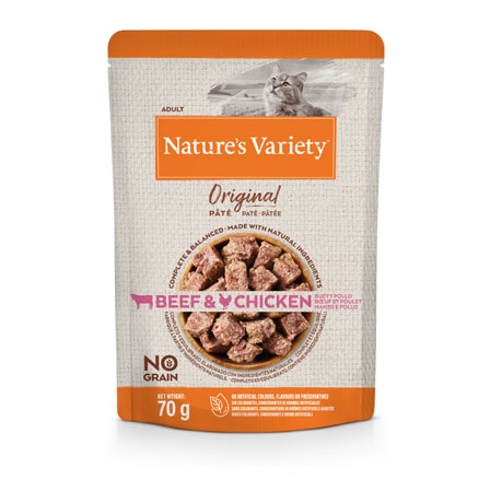 foto del prodotto nature's variety gatto original pate' adulto manzo &amp; pollo 70 gr