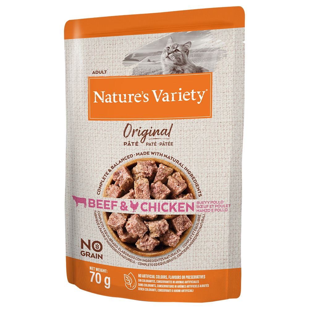foto del prodotto nature s variety original pat no grain 12 x 70 g umido gatto manzo pollo