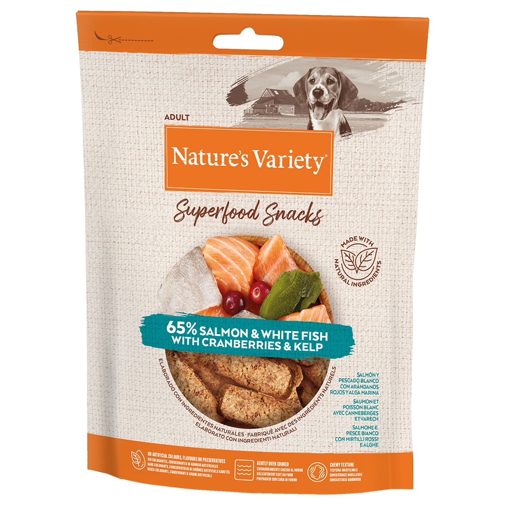 foto del prodotto nature s variety superfood snacks per cani 85 g salmone