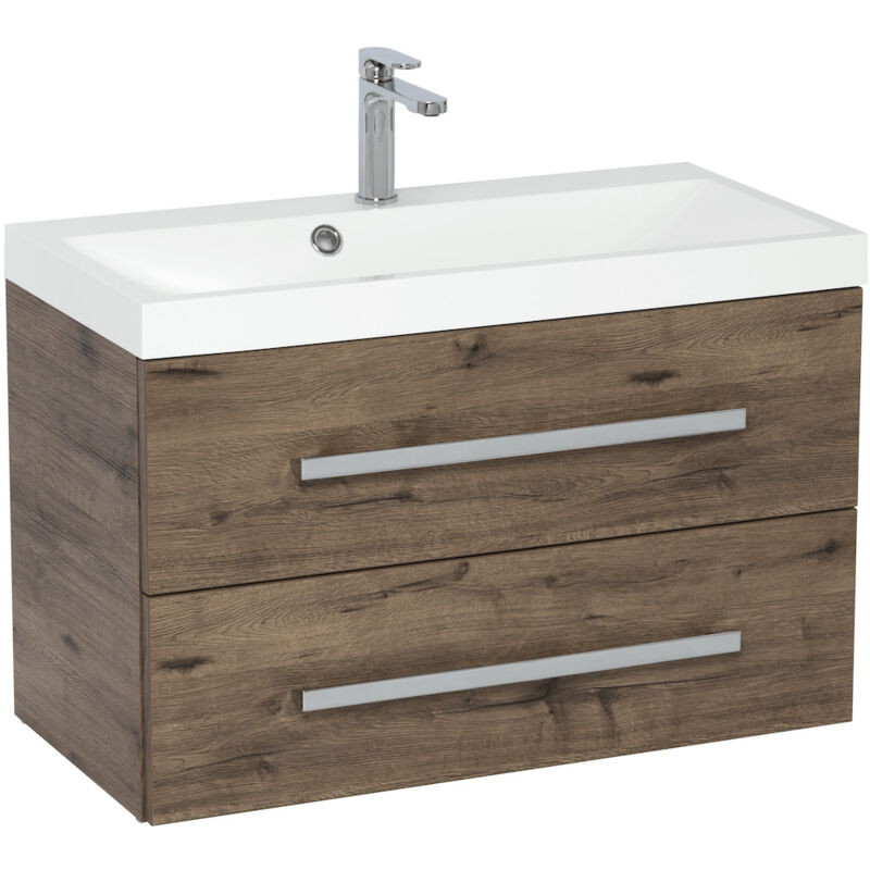 foto del prodotto naturel mobile bagno con lavabo cube way 80x40 cm rovere wellington cube280zdw 