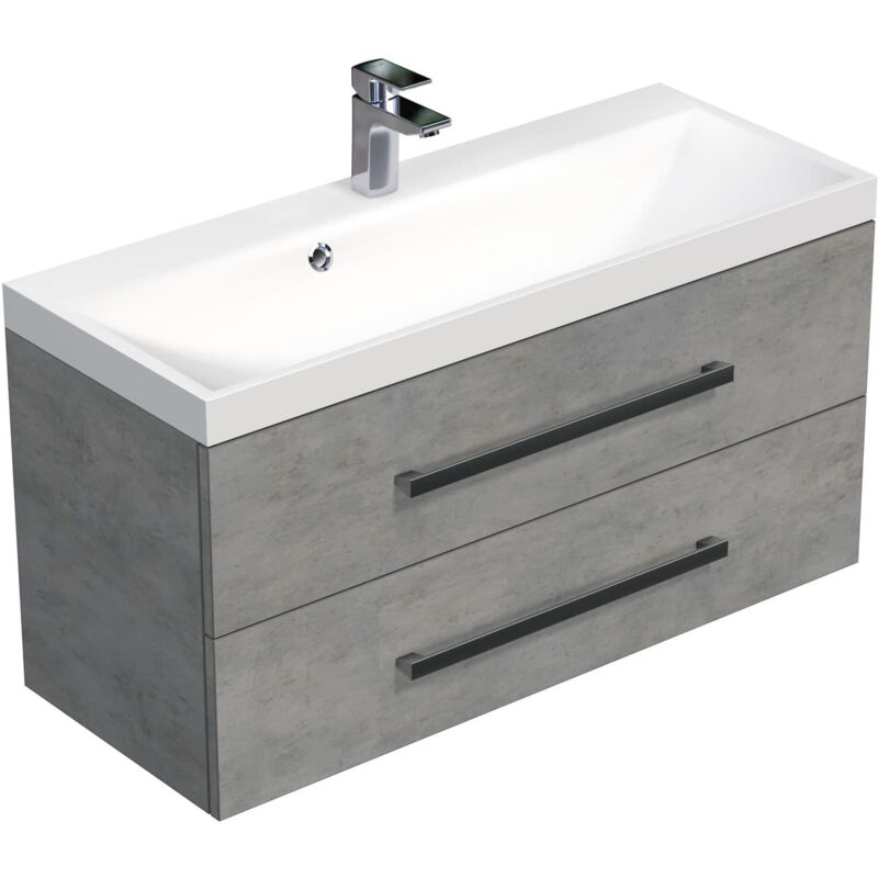foto del prodotto naturel mobile bagno con lavabo natural cube way 100x53x40 cm in cemento cube2100zbe 