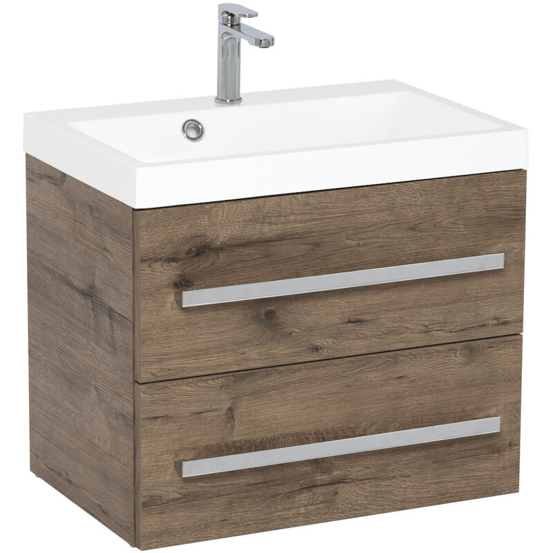 foto del prodotto naturel mobile bagno con lavabo natural cube way 60x40 cm wellington oak cube260zdw 