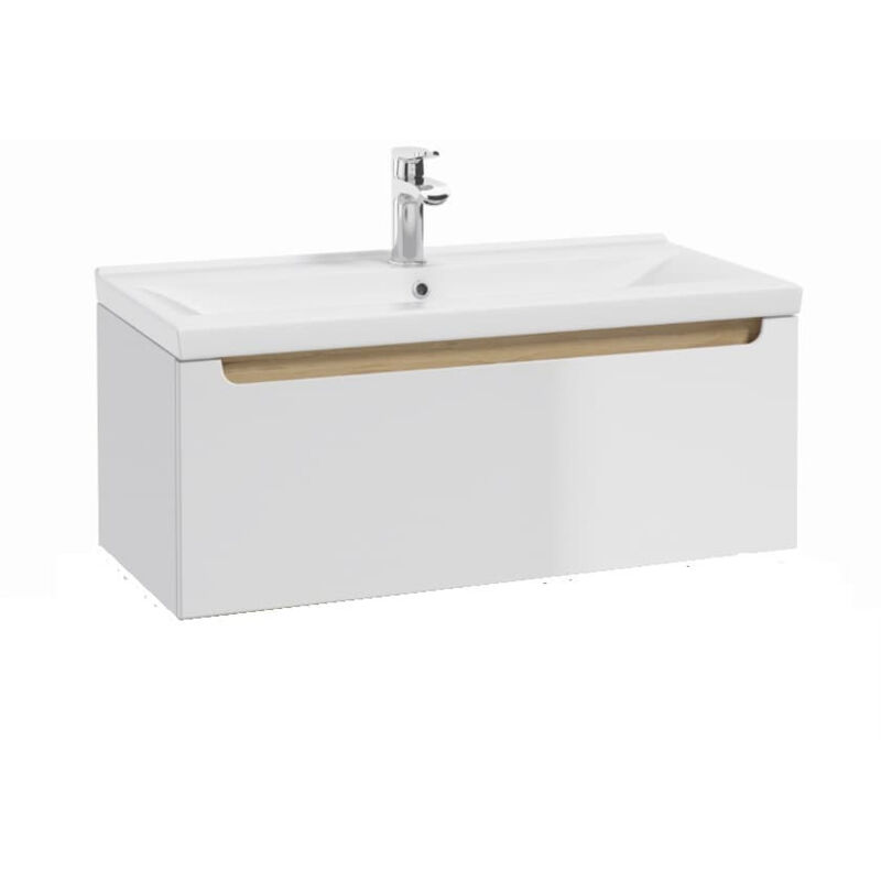 foto del prodotto naturel mobile bagno natural stilla 80x30x45 cm bianco con lavabo stillad08005u3 