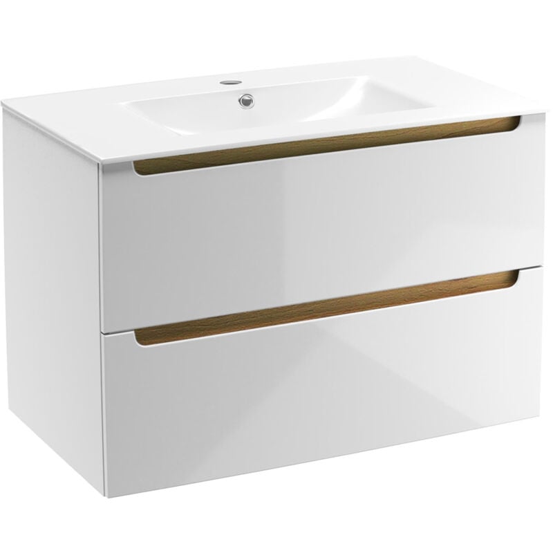 foto del prodotto naturel mobile da bagno in mdf con lavabo stilla natural 80x60x45 cm bianco stillad08057u1 
