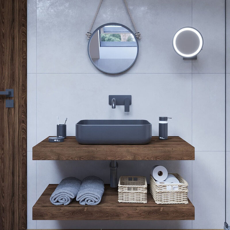 foto del prodotto naturel piano lavabo naturale 100x8x50 cm, rovere charleston marrone scuro do10050dt 