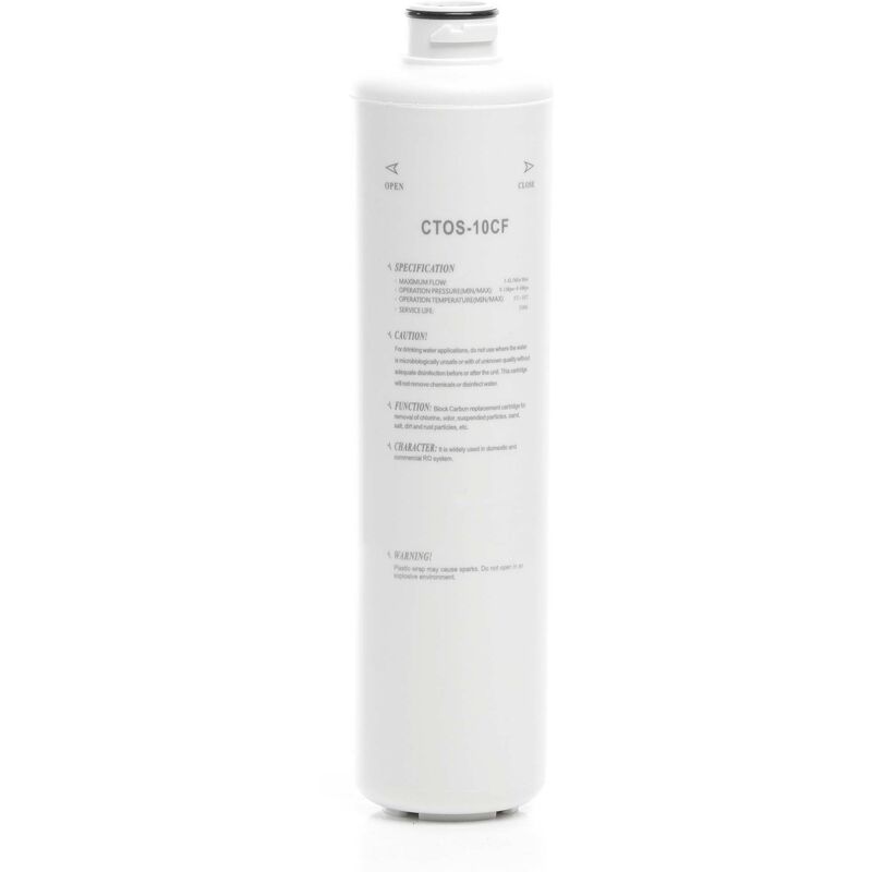 foto del prodotto naturewater ctos 10cf cartuccia filtrante con blocco di carbone attivo sinterizzato, per filtro acqua da 10 254 mm , filtrazione meccanica
