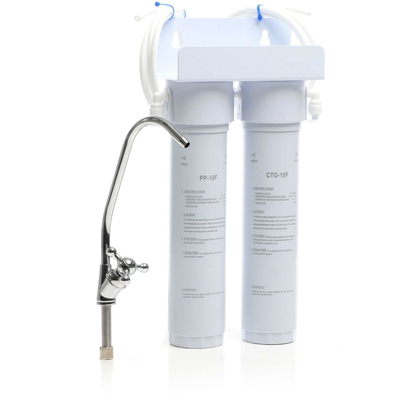 foto del prodotto naturewater filtro acqua nw 2 ppcto, sistema di filtrazione a 2 livelli con cartucce, montaggio a parete