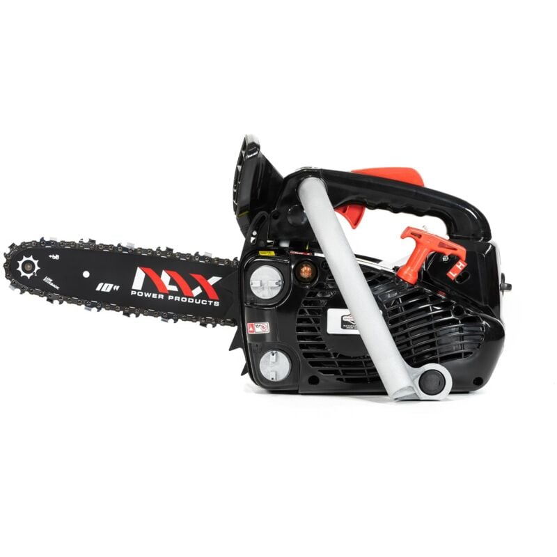 foto del prodotto nax power products 100c motore 25,4 cm3 0,75 kw briggs stratton prodotto con licenza guida 10 25 cm sistema di rimbalzo low kickback motosega a