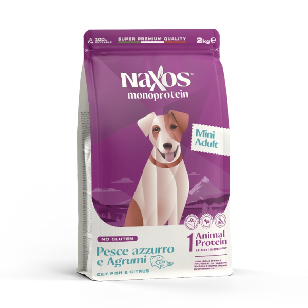 foto del prodotto naxos monoprotein dog adult mini pesce azzurro e agrumi di sicilia - 2 kg - spedizione gratis da 39€