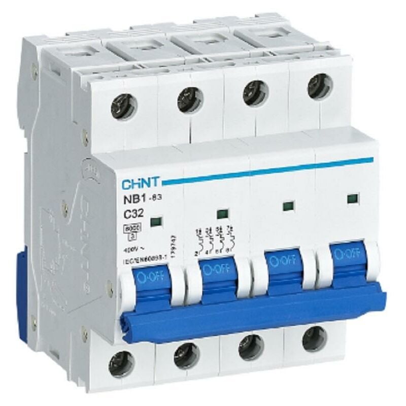foto del prodotto nb1 63 c50 4p 6 interruttore magnetotermico 4p 50a curva c chint