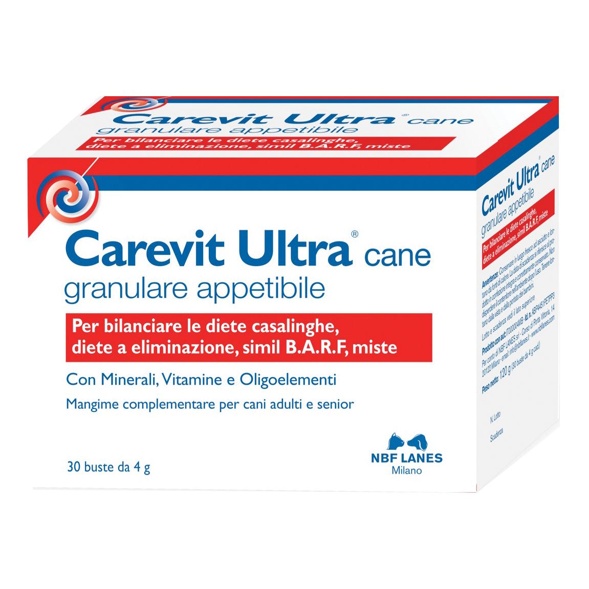foto del prodotto nbf lanes carevit ultra mangime complementare cane 30 bustine