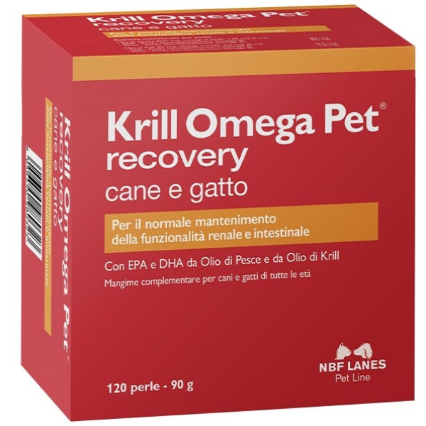 foto del prodotto nbf lanes krill omega pet recovery 1 confezione da 120 perle 1 ordine scegli lo sconto bzr5 bzr20 200 punti fedelt integratori per cani