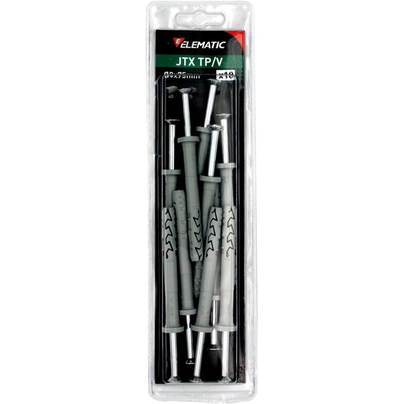 foto del prodotto nbrand elematic blister tassello jtx tp v 8x75 con vite 10 pz 10 cf
