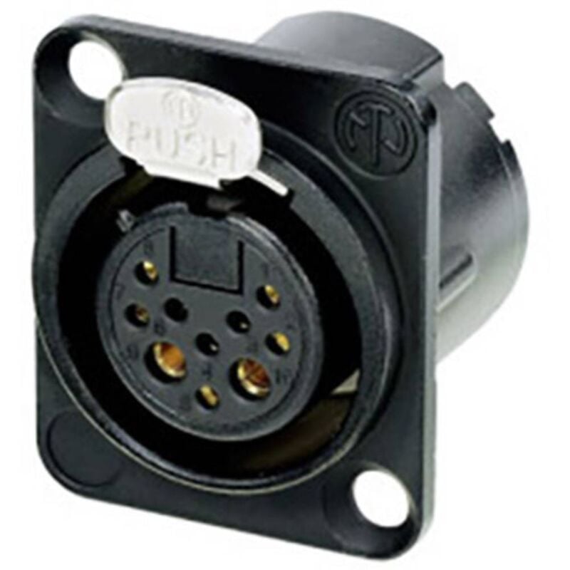 foto del prodotto nc10fd lx b con connettore xlr presa a pannello contatti dritti numero poli num 10 nero 1 pz. neutrik