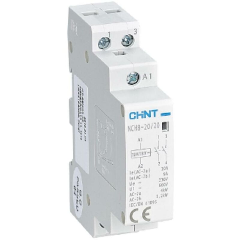 foto del prodotto nch8 20.20 230 contattore modulare 20a 2na 230vac 1m 256054 chint