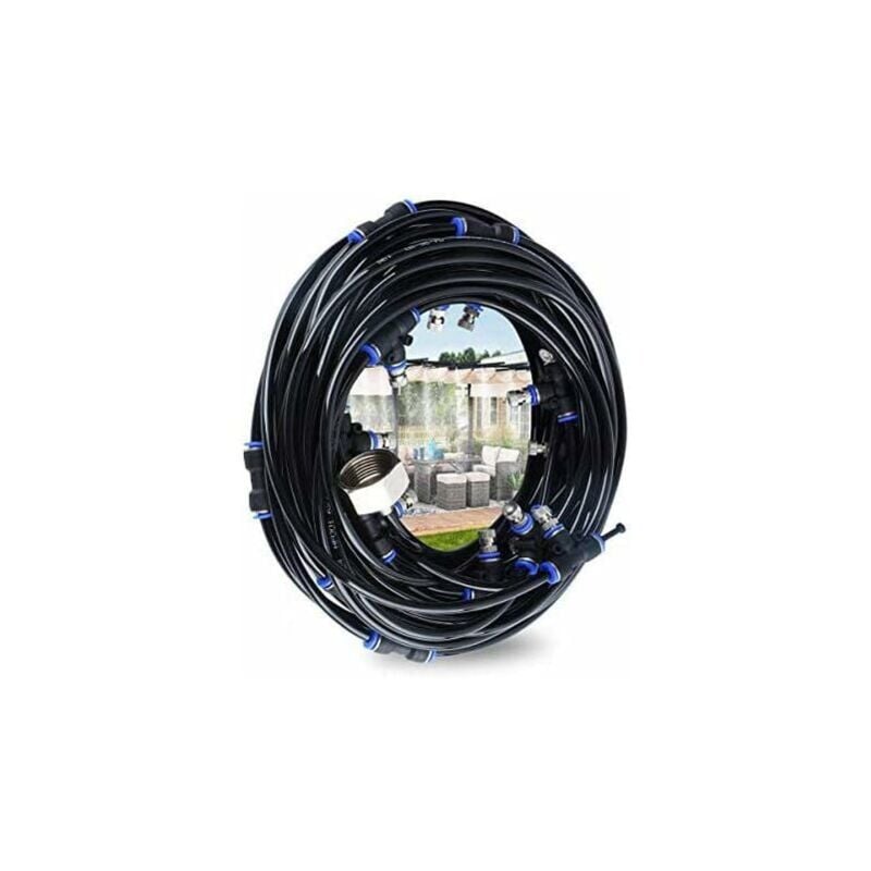foto del prodotto nebulizzatore per esterni ymyny sistema di nebulizzazione, nebulizzatore per patio da 10 m con 9 ugelli 1 ugello di ricambio 1 adattatore