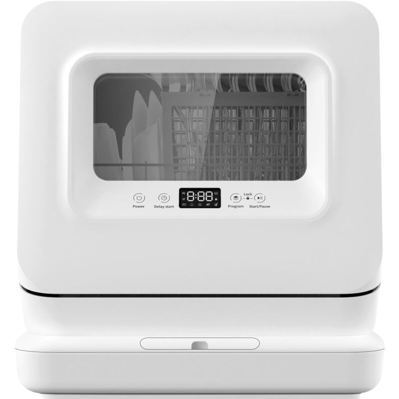 foto del prodotto neche mini lavastoviglie portatile, 3 coperti, 5 programmi, display digitale, serbatoio dell acqua da 5,7 l, per appartamento, camper