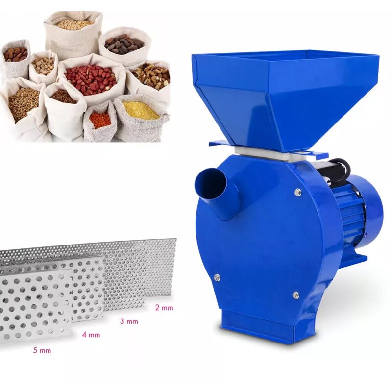 foto del prodotto neche mulino elettrico per cereali con motore da 1100 w, portata 240 kg h, mulino per farina con lama affilata in acciaio inox e 4 setacci