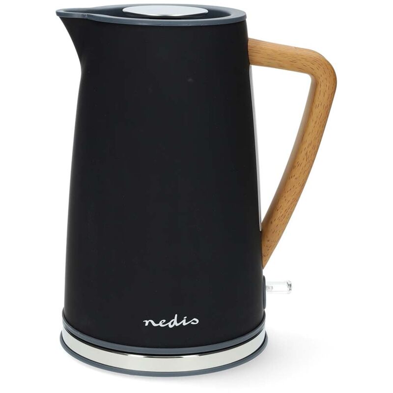 foto del prodotto nedis bollitore elettrico 1,7 l soft touch nero girevole a 360 gradi elemento riscaldante nascosto strix controller boil dry