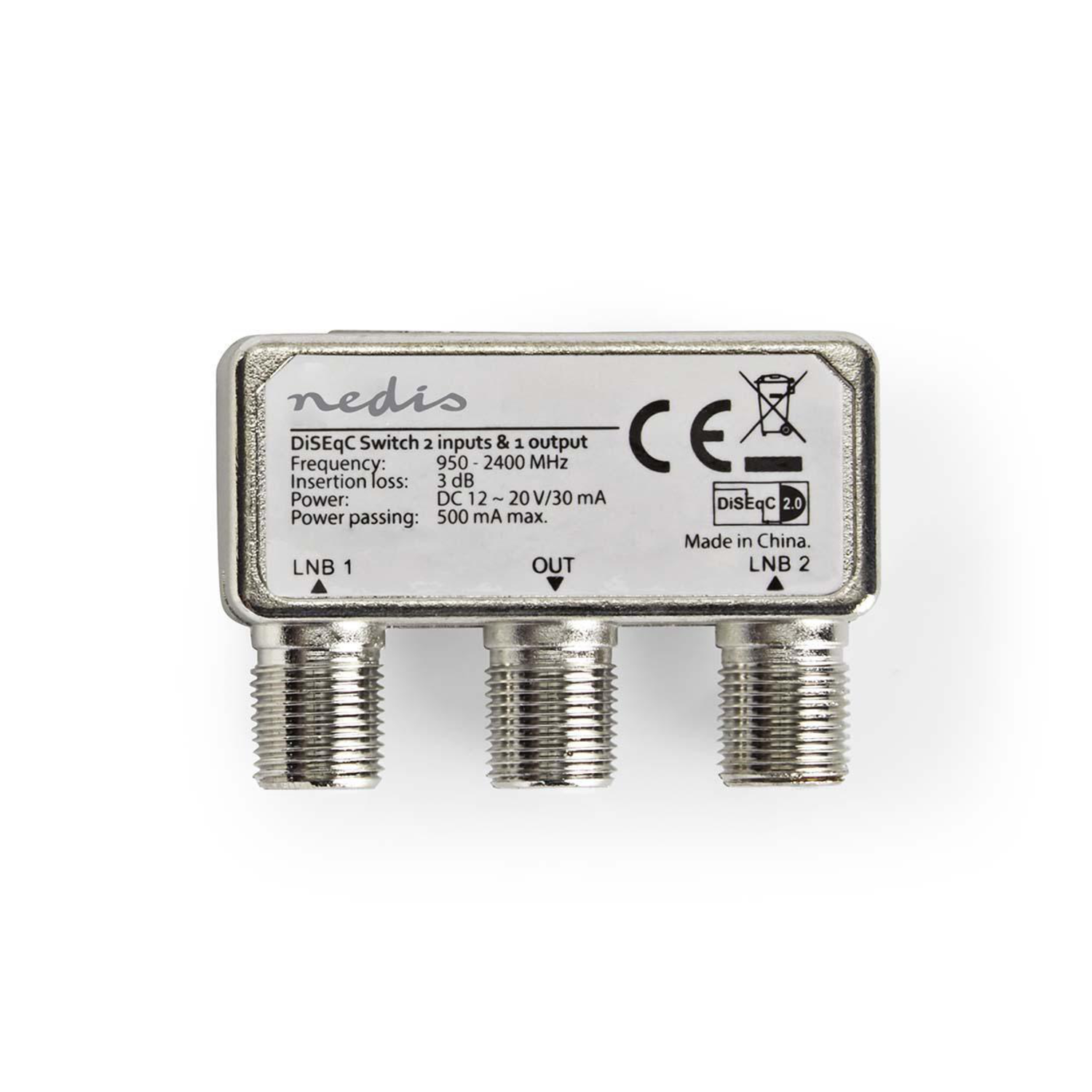 foto del prodotto nedis diseqc 2.0 switch con protezione dalle intemperie 2x1 per 2 lnb 2 ingressi 1 uscita