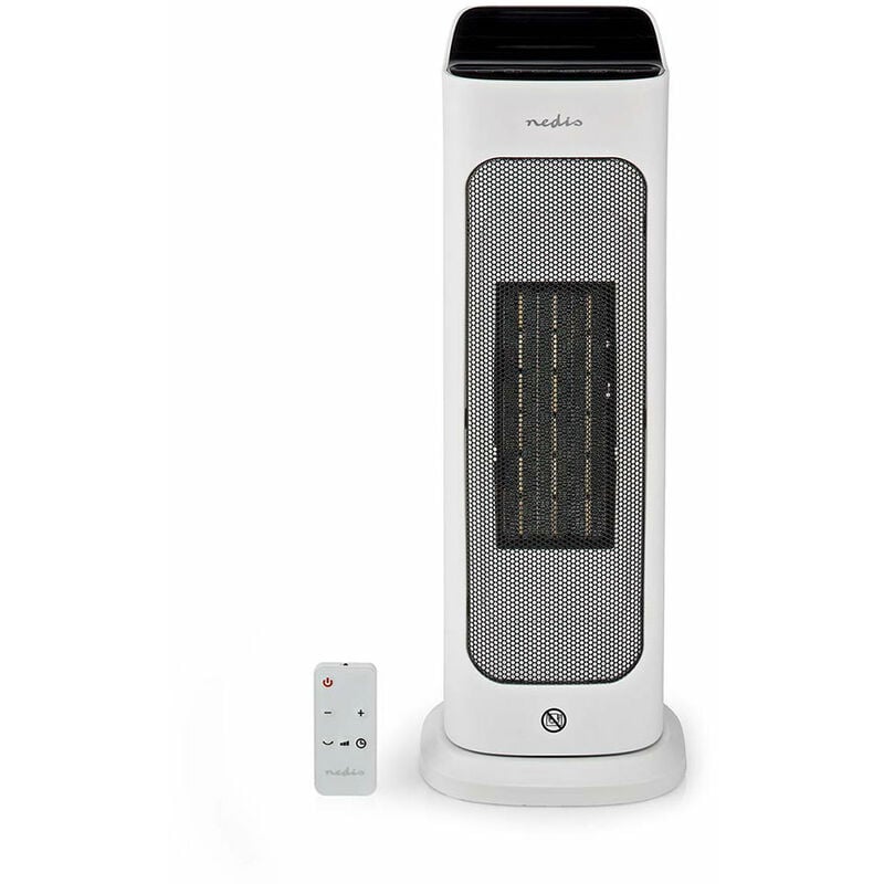 foto del prodotto nedis - riscaldatore a torre in ceramica telecomando riscaldatore rapido funzione girevole termostato digitale, cavo 150 cm, lxaxp 17,5x50x13,5