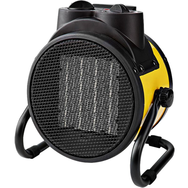 foto del prodotto nedis termoventilatore industriale 1000 2000 w termostato regolabile 2 livelli di calore maniglie integrate giallo