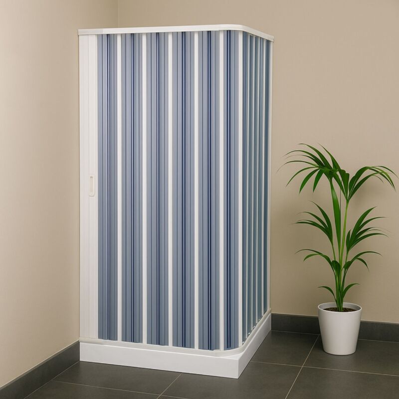 foto del prodotto negrari box doccia a soffietto a due lati in pvc guide estensibili aperture reversibili misure 68 80 x 68 80 cm confezione 1