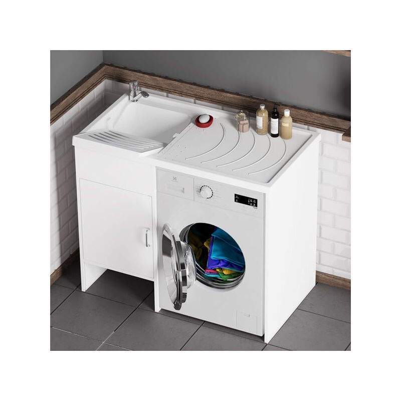foto del prodotto negrari kit mobile coprilavatrice in resina con lavabo