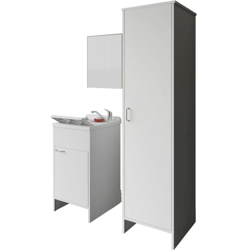 foto del prodotto negrari mobile lavatoio 45x50x85 con colonna 45x50x182 e specchio 45x60