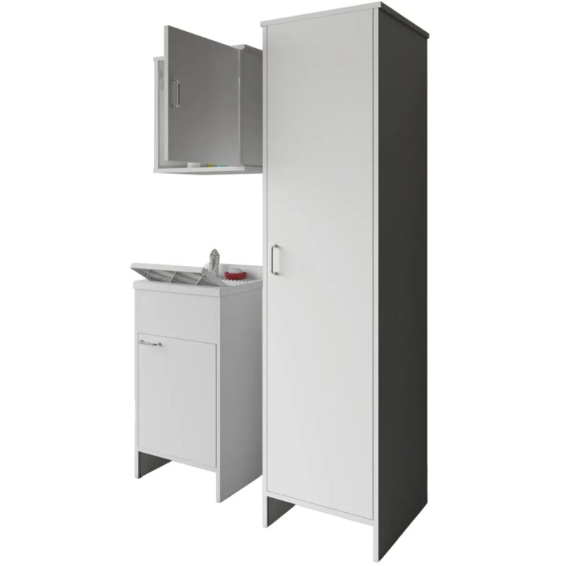 foto del prodotto negrari mobile lavatoio 45x50x85 pensile 45x34x52 colonna 45x50x182 cm