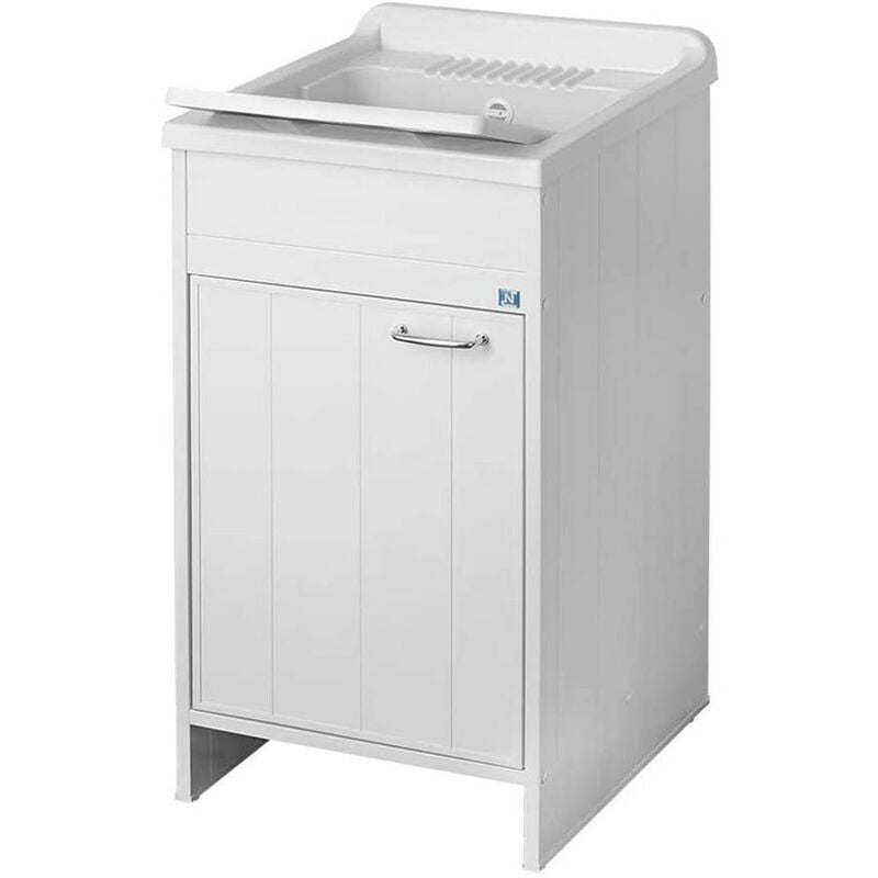 foto del prodotto negrari mobile lavatoio 50x50 cm vasca in resina con asse e kit di scarico