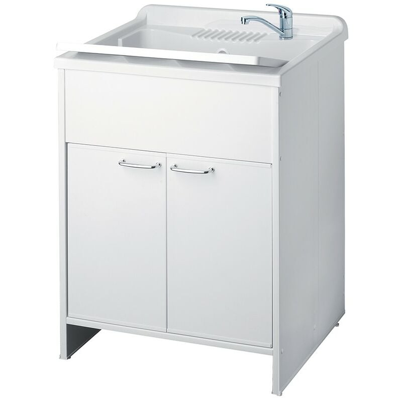 foto del prodotto negrari mobile lavatoio 60x60 cm vasca in resina con asse e kit di scarico