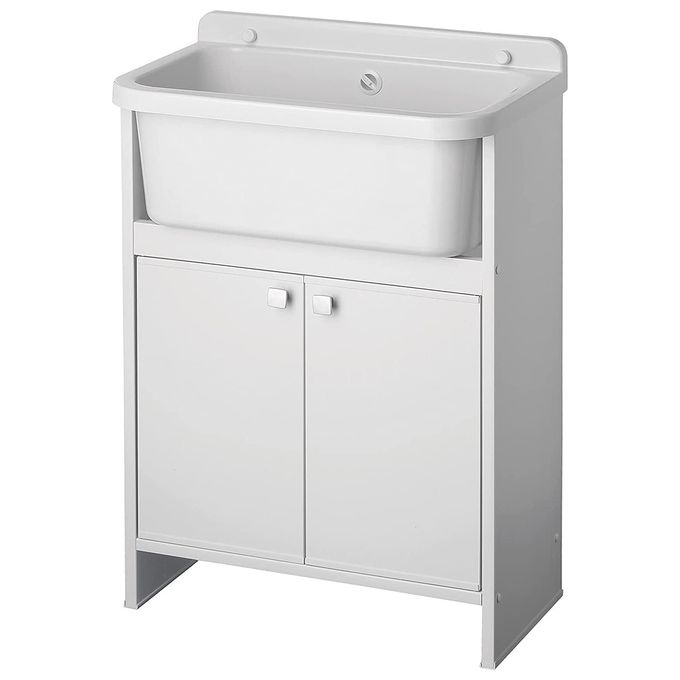 foto del prodotto negrari mobile lavatoio pancrazio salvaspazio in resina pvc rinforzata per arredo giardino pratico e funzionale