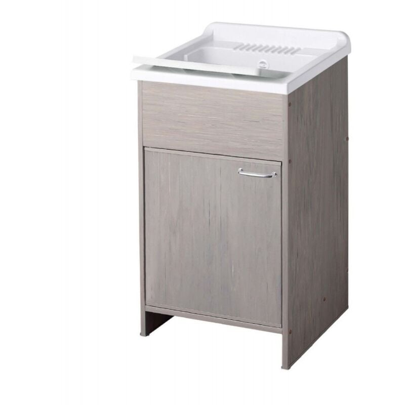foto del prodotto negrari mobile lavatoio per esterni in pvc pilozzo con sifone di scarico grigio