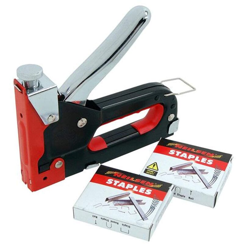 foto del prodotto neilsen tools ct1609 pinzatrice per tappezzeria in legno, arancione e nero, confezione da 1