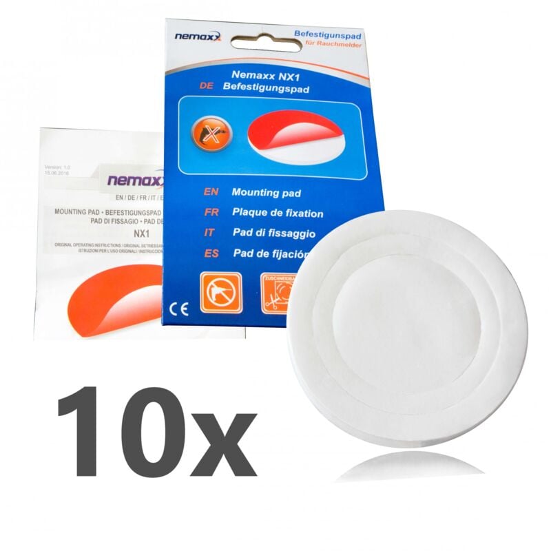 foto del prodotto nemaxx 10x nx1 quickfix pad adesivo per il fissaggio del rilevatore di fumo rilevatore di fumo wireless