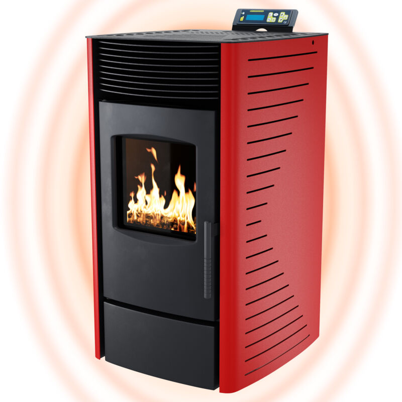 foto del prodotto nemaxx stufa a pellet p9 riscaldamento a pellet con 9 kw camino elettrico wi fi ready stufa a pellet con alta emissione di calore e