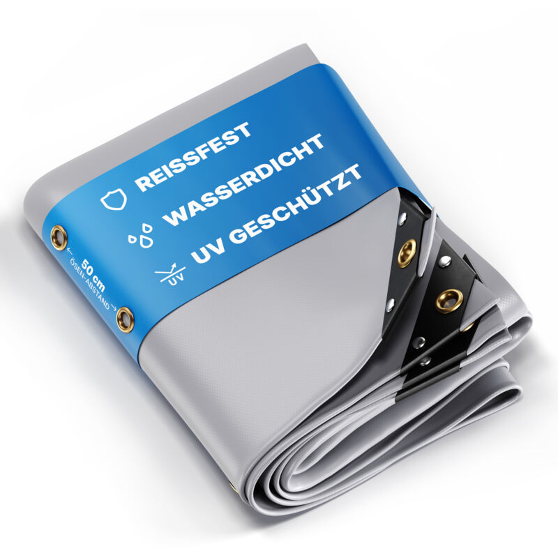 foto del prodotto nemaxx telo di copertura premium impermeabile 500x300cm resistente ai raggi uv 450 g m telo per camion con occhielli, telo in pvc per legno,