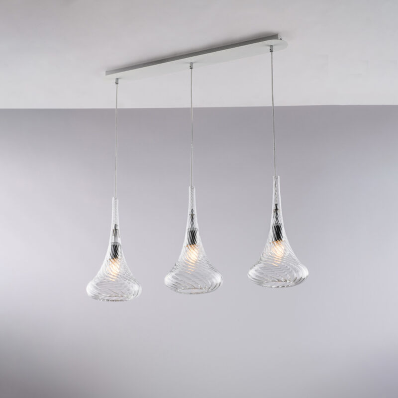 foto del prodotto nemesi binario in ferro con vetri trasparente pyrex 3 luci l.75 x 10 bl280 bin3 tr