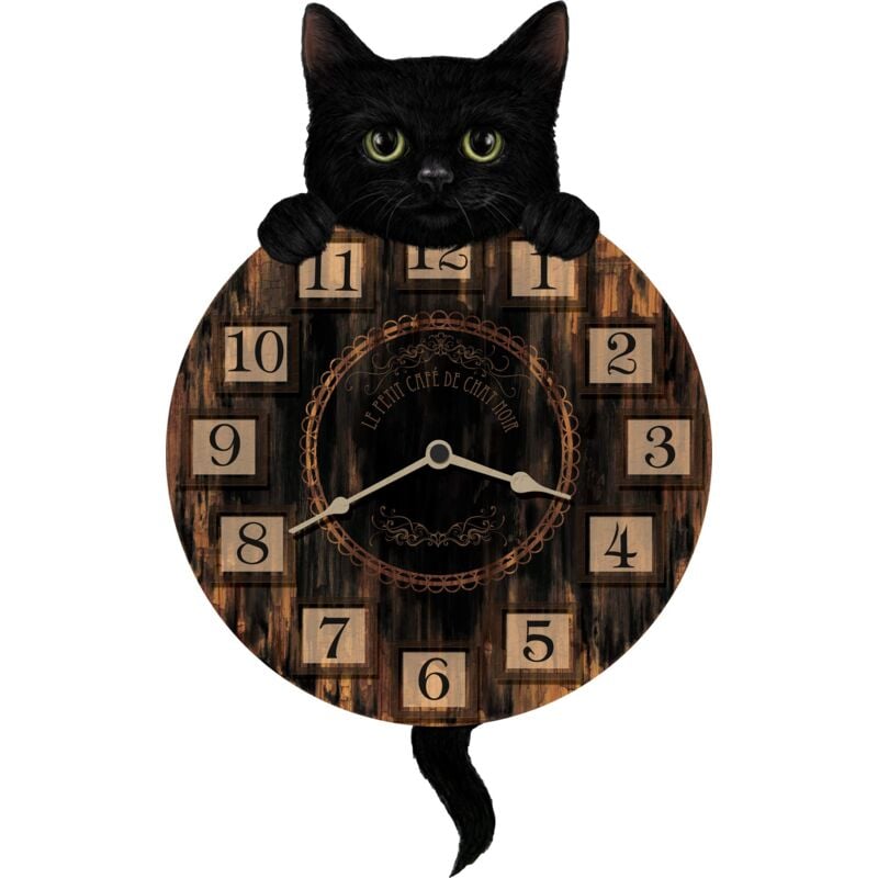 foto del prodotto nemesis now kitten tickin clock 25cm marrone