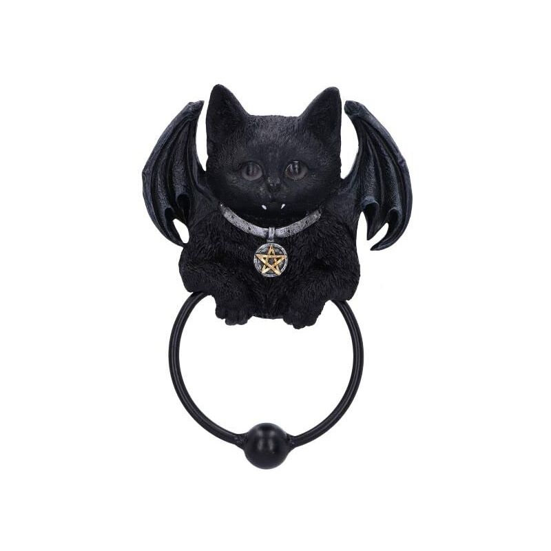 foto del prodotto nemesis now vampuss, battente per porta per gatti, 20 cm, colore nero