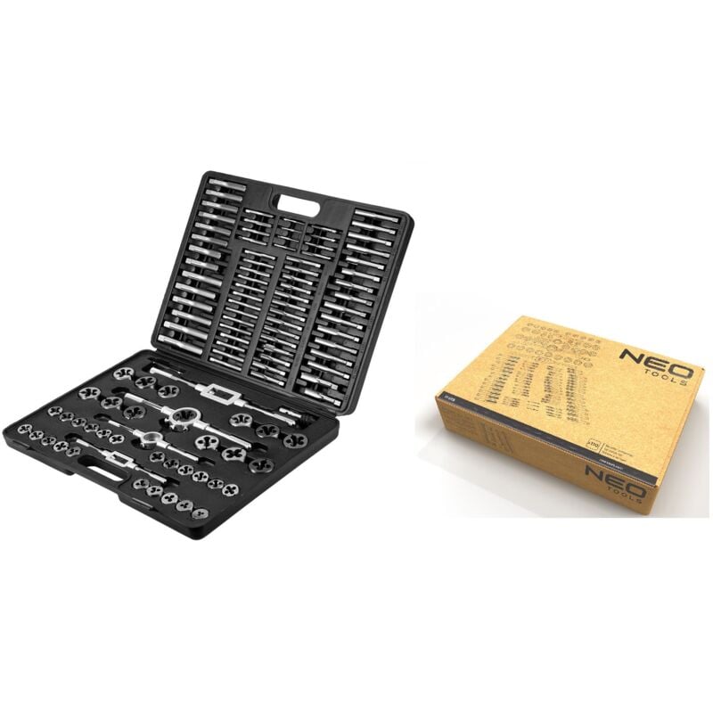 foto del prodotto neo tools maschi e filiere 110pz passo metrico da m2 a m18 11 915 professionale
