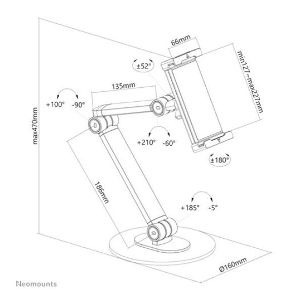 foto del prodotto neomounts ds15 550wh1 supporto per tablet 4.7 12.9 universale
