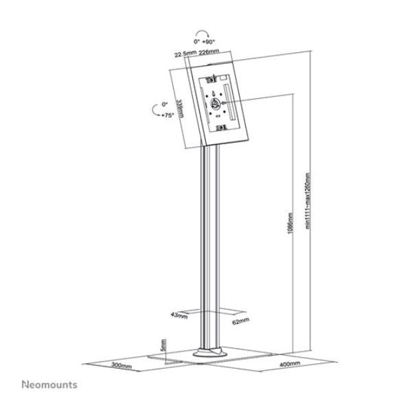 foto del prodotto neomounts fl15 650wh1 supporto da pavimento per tablet 9.7 11 bloccabile