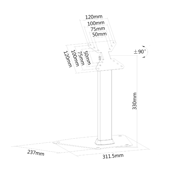foto del prodotto neomounts fpma d1500silver supporto per monitor 10 32