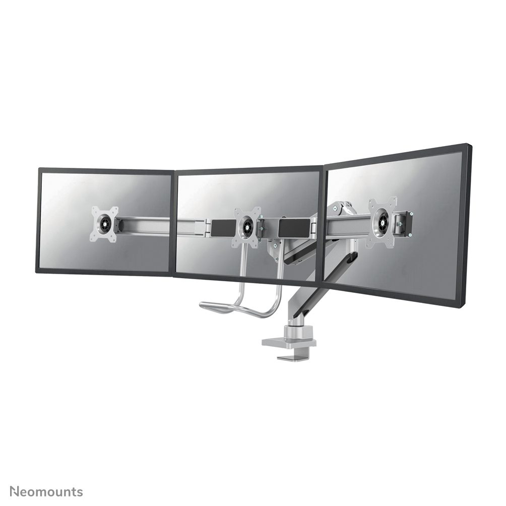 foto del prodotto neomounts nm d775dx3silver braccio per monitor 17 27 molla a gas topfix 180 stop