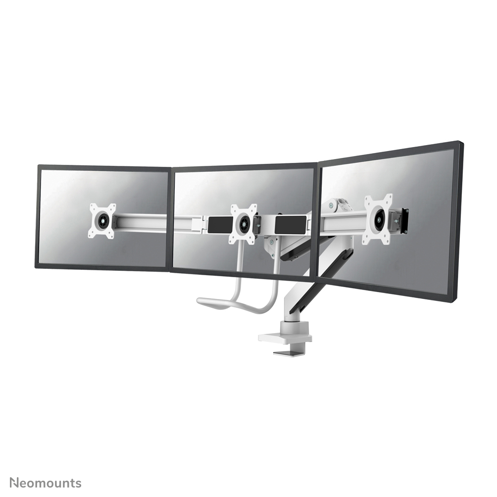 foto del prodotto neomounts nm d775dx3white braccio per monitor 17 27 molla a gas topfix 180 stop