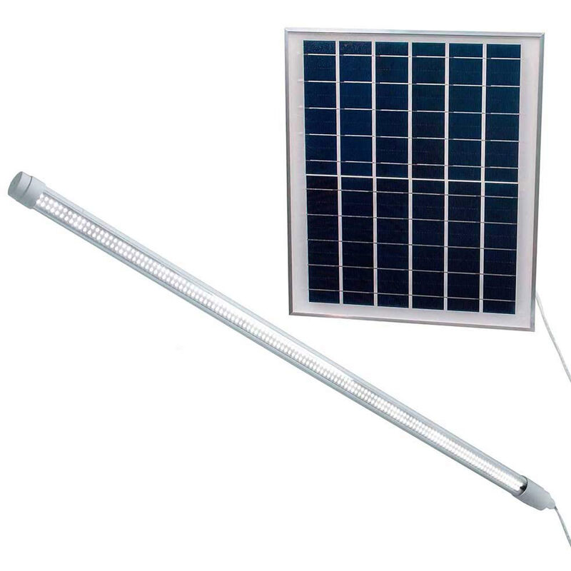 foto del prodotto neon a led con pannello solare 80 watt tubo ricaricabile 80 cm ip65 luce 6500k
