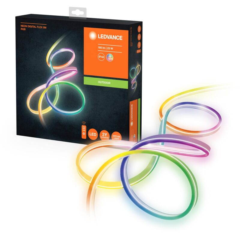 foto del prodotto neon digital flex 23w apparecchio da parete e soffitto, per tutte le superfici, rgb, ip44 ledvance