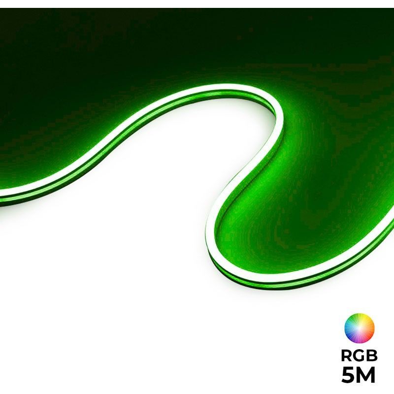 foto del prodotto neon flex led rgb 24v dc 13x6mm 5 metri lotto completo 